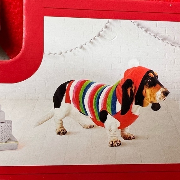 WONDERSHOP Holiday Stripe Sherpa Dog Pet Hoodie - Picture 1 of 5